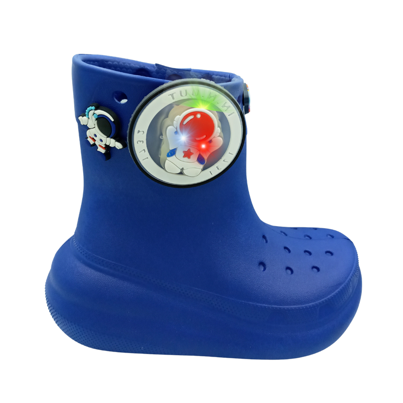 Bota Lluvia Niño Niña Luces Pines Decorativos