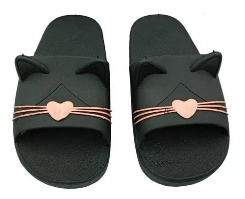 Sandalia Niña Dama Pantufla Gatito Moda