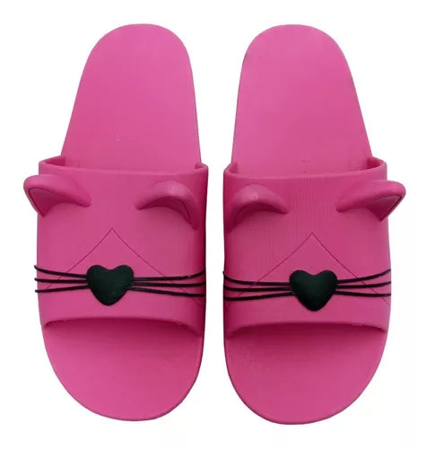 Sandalia Niña Dama Pantufla Gatito Moda