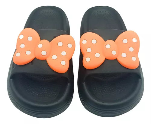 Sandalia Slide Dama Moño Minnie Moda