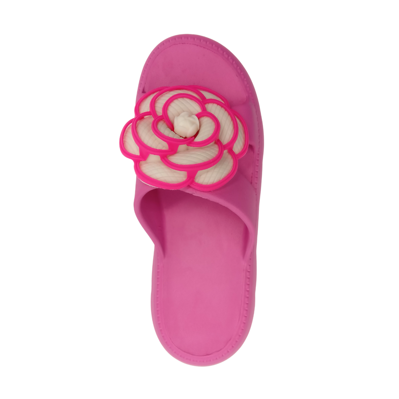 Sandalia Dama Slide Normal Flor Plataforma