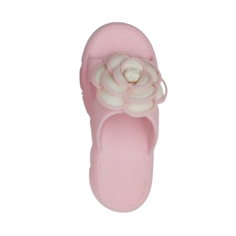 Sandalia Dama Slide Normal Flor Plataforma