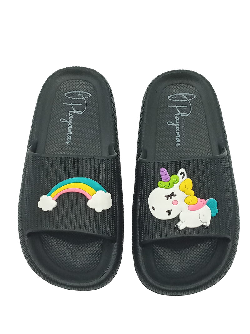 Sandalia Slide Unicornio & Arcoiris