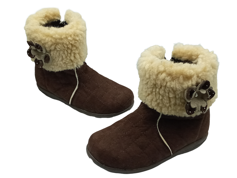 Botas Niña Invierno Ajuste Con Cierre Y Flor Cálidas Moderna Cómoda